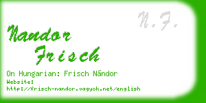 nandor frisch business card