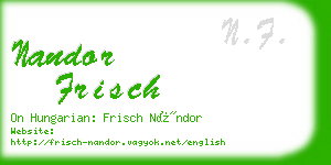nandor frisch business card
